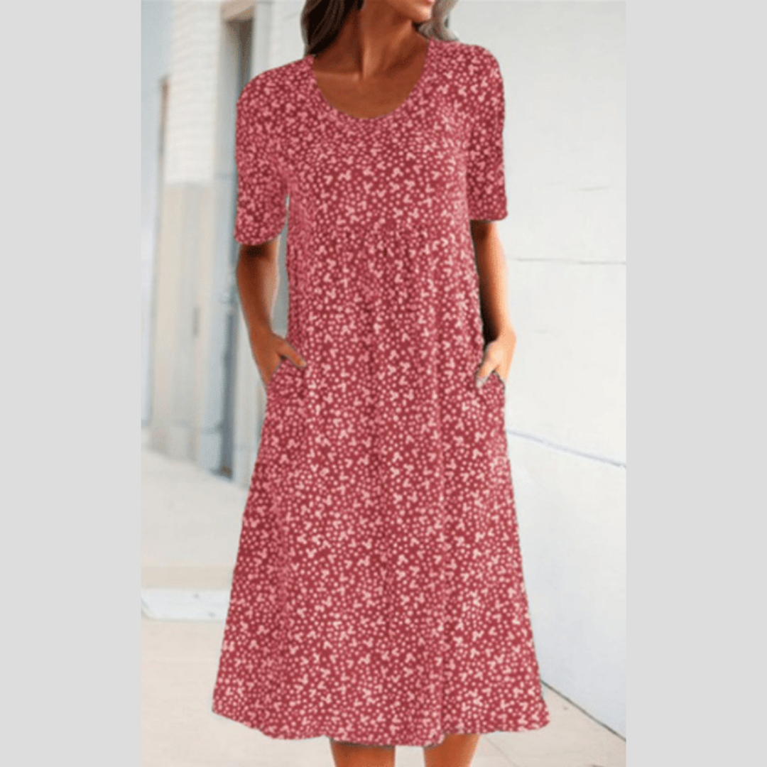 Amara | Chic Midi Dress with Floral Print