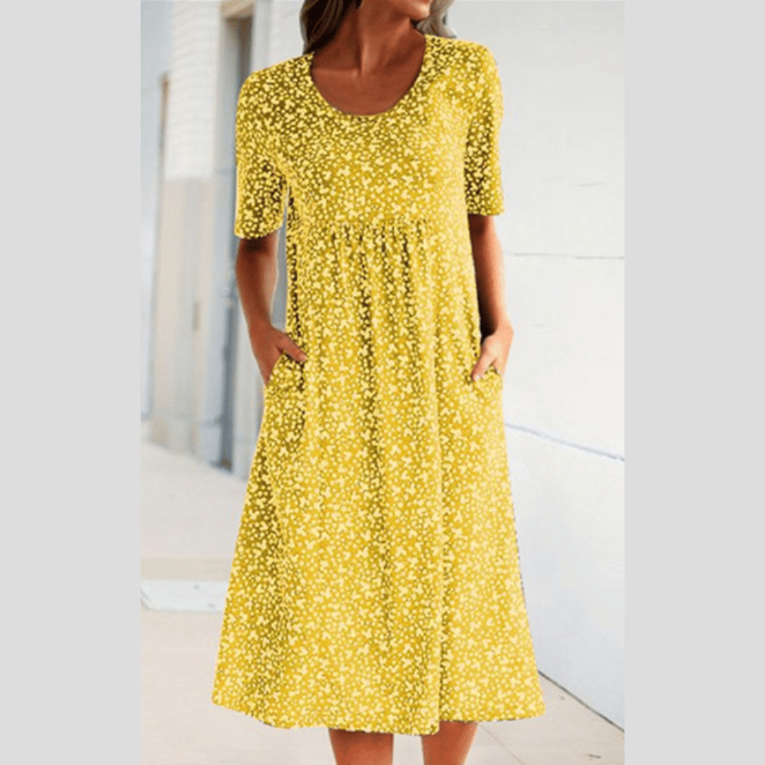 Amara | Chic Midi Dress with Floral Print