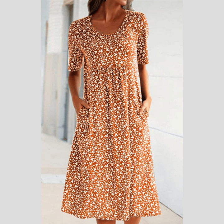 Amara | Chic Midi Dress with Floral Print