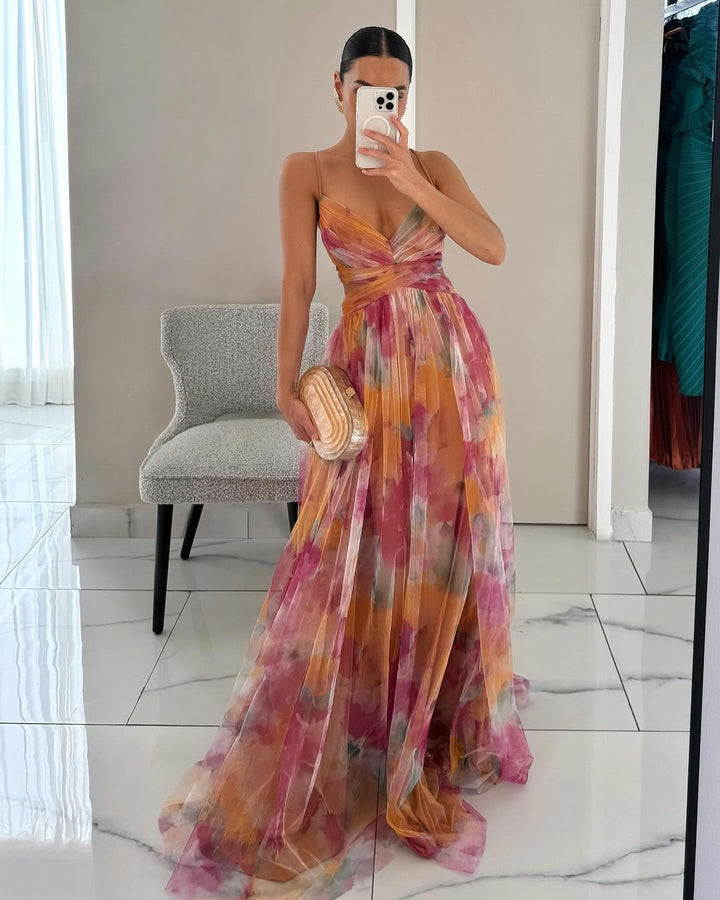 Carola | Charmante Robe Maxi à Imprimé Floral