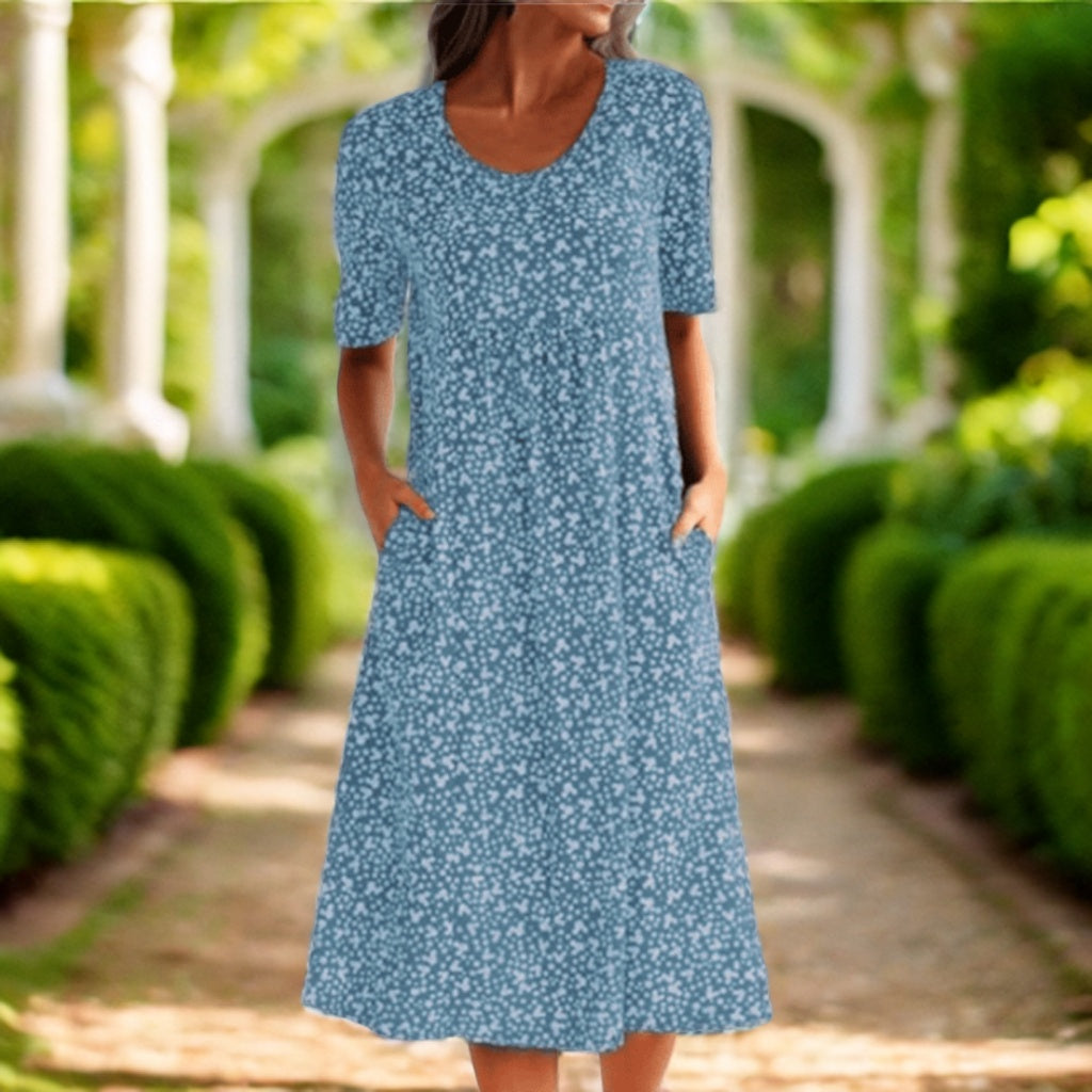 Amara | Chic Midi Dress with Floral Print