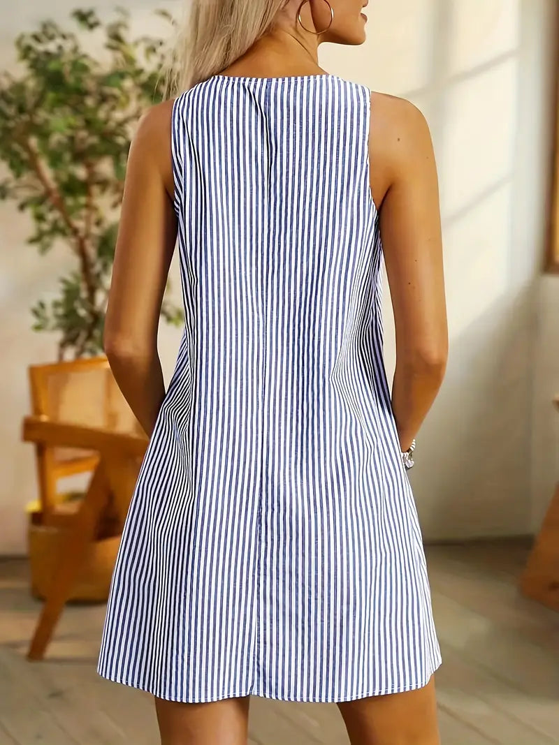 Selene™ | Chic Striped Summer Dress Featuring Convenient Pockets