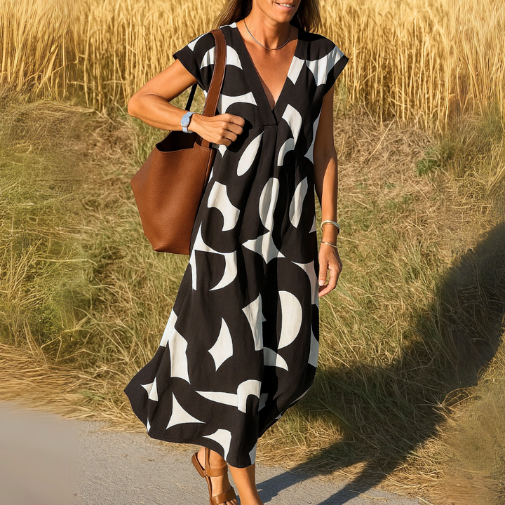 Robe Maxi Laura au Motif Artistique