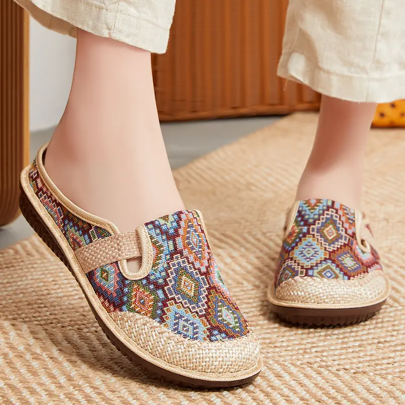 Dory | Orthopedic Embroidered Aztec Pattern Sandals