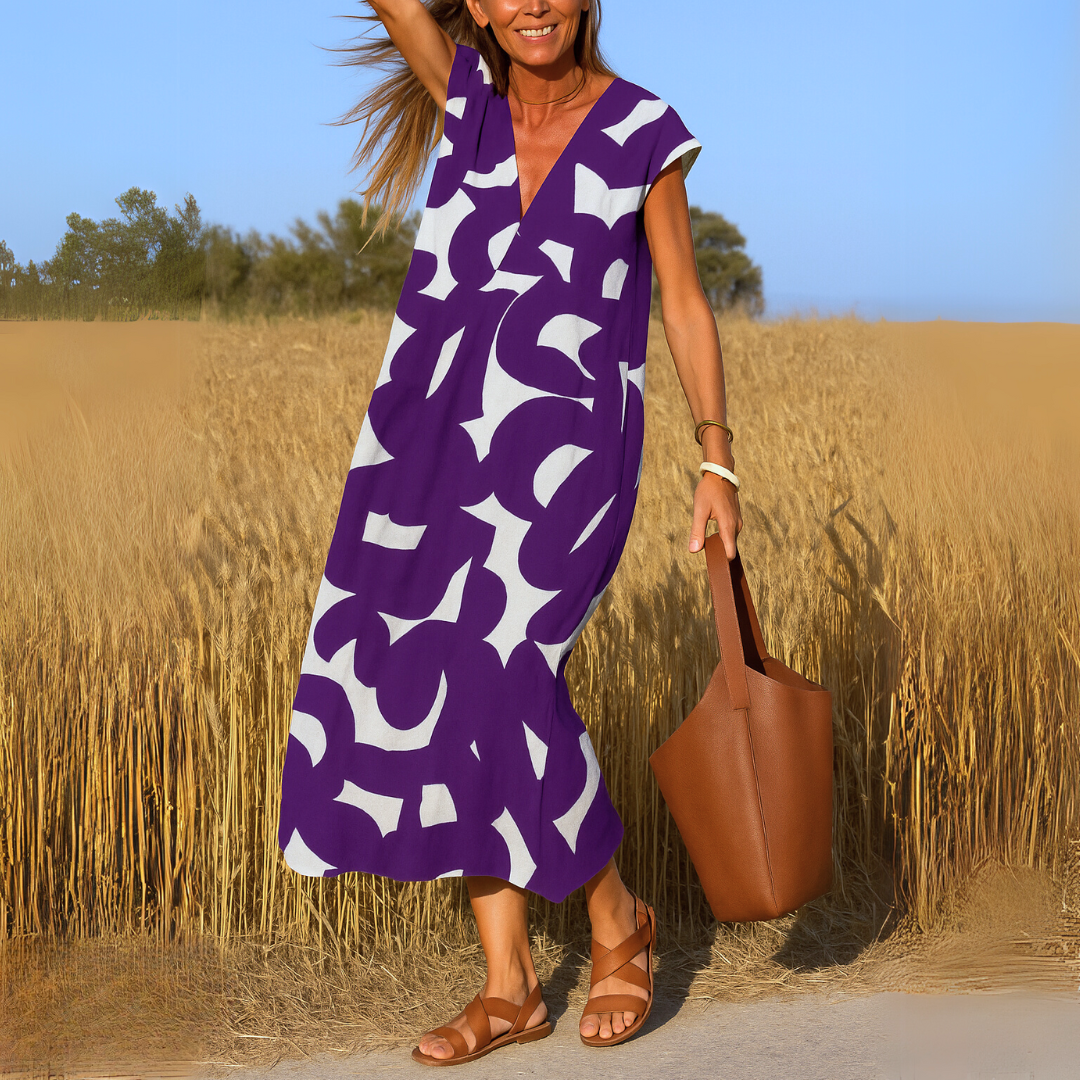 Robe Maxi Laura au Motif Artistique