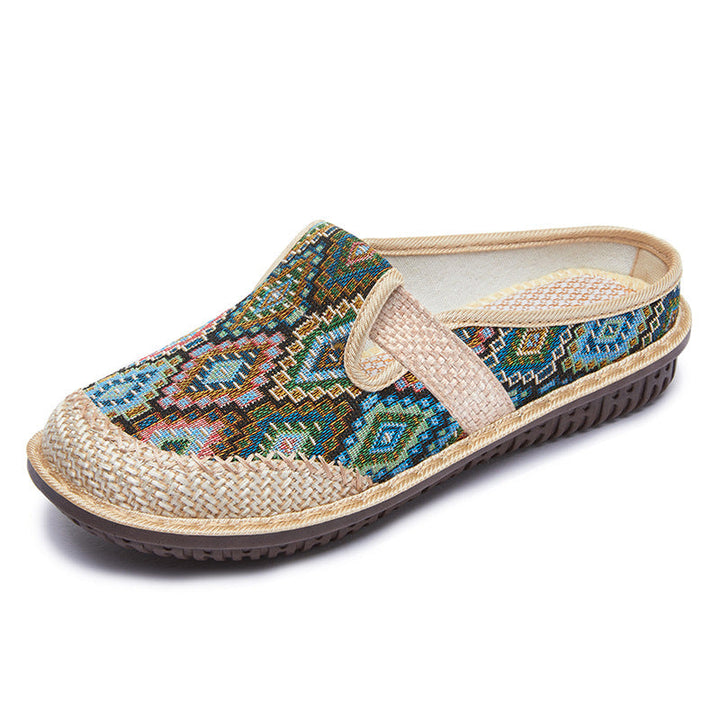 Dory | Orthopedic Embroidered Aztec Pattern Sandals