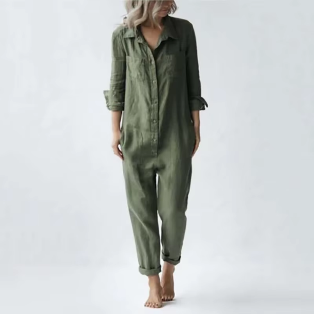 Maddie | Long Sleeve Pocket Jumpsuit