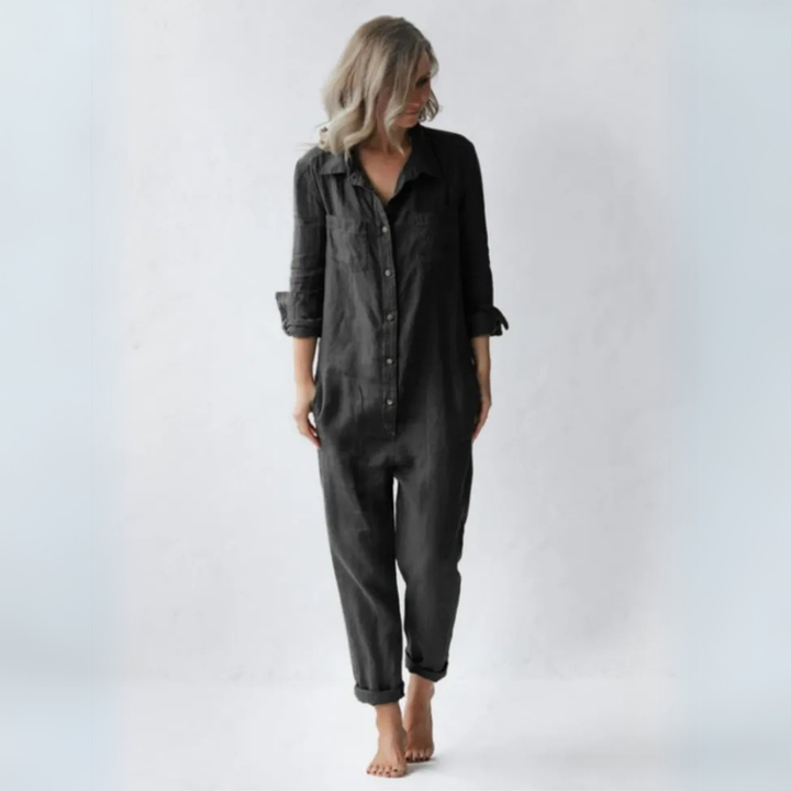 Maddie | Long Sleeve Pocket Jumpsuit
