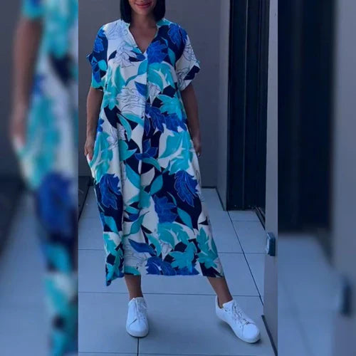 Nia | Maxi Robe Décontractée avec Imprimé Artistique