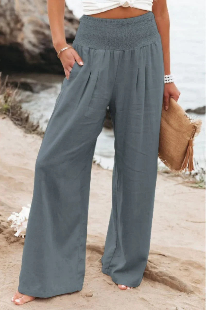 Zenya | Boho Linen Palazzo Pants