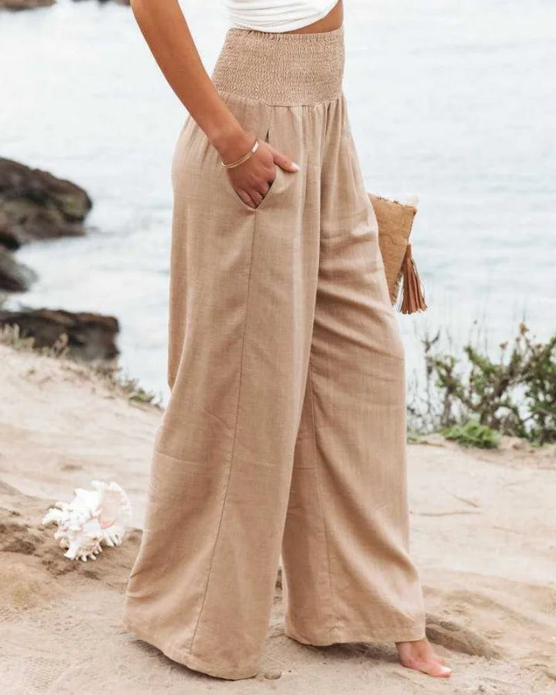 Zenya | Boho Linen Palazzo Pants