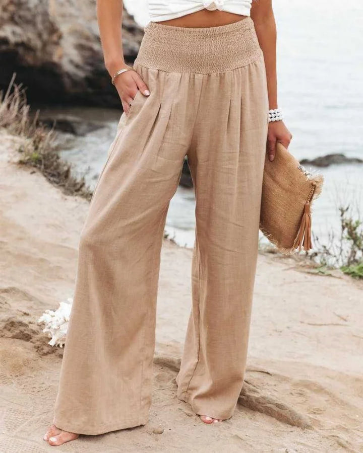 Zenya | Boho Linen Palazzo Pants