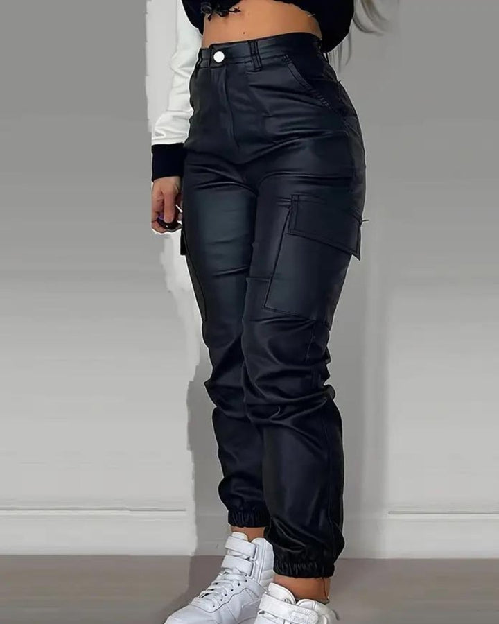 Lisa | Cargo Leather Pants