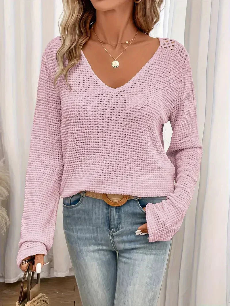 Sassa | Waffle V-Neck Shirt