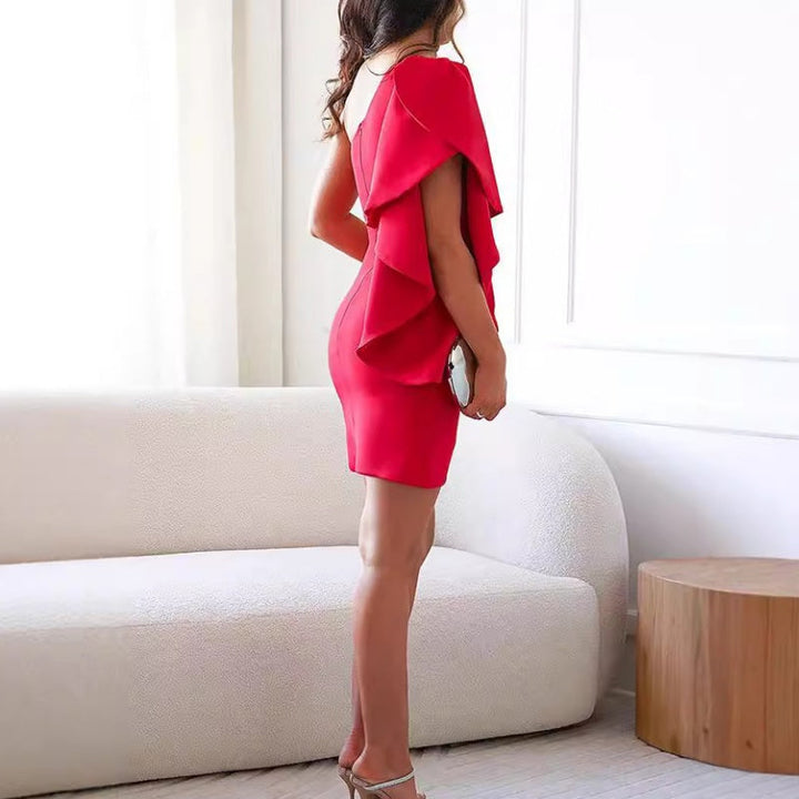 Natasza | Mini Robe Drapée à Épaule Unique