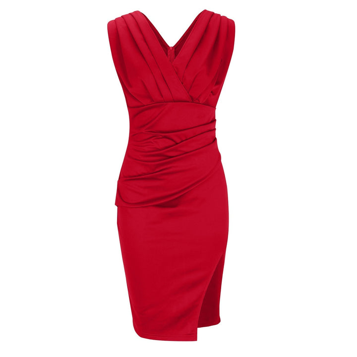 V-Neck Isa Dress with Side Slit