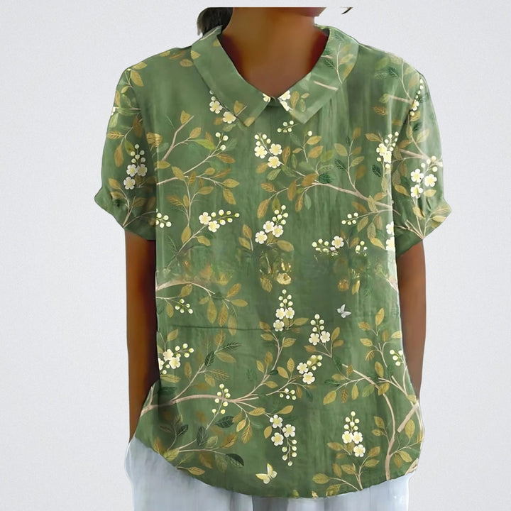 Valentine™ | Lina - Floral Linen Blouse