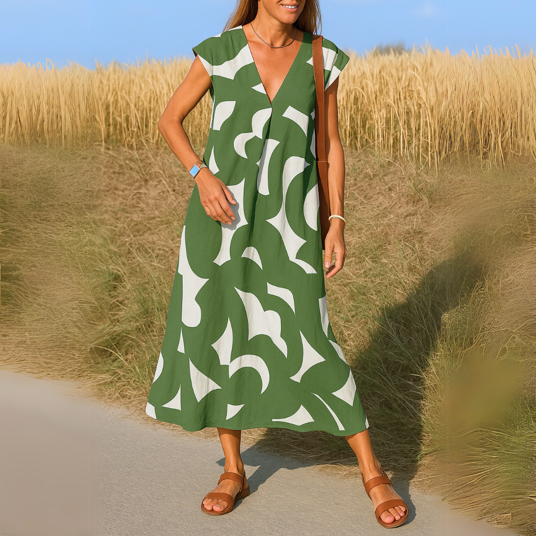 Georgina | Flowing V-neck Dress