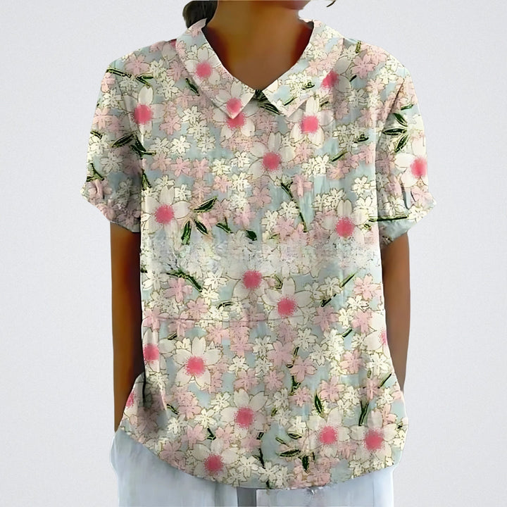 Valentine™ | Lina - Floral Linen Blouse