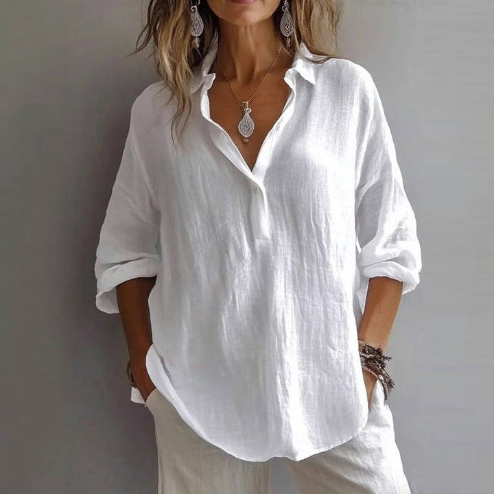 Casual Solid Color Blouse
