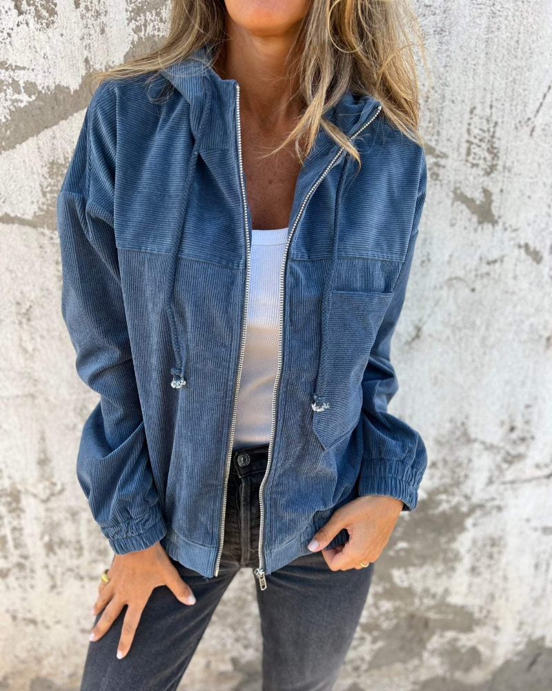 Agata | Veste en velours côtelé zippée