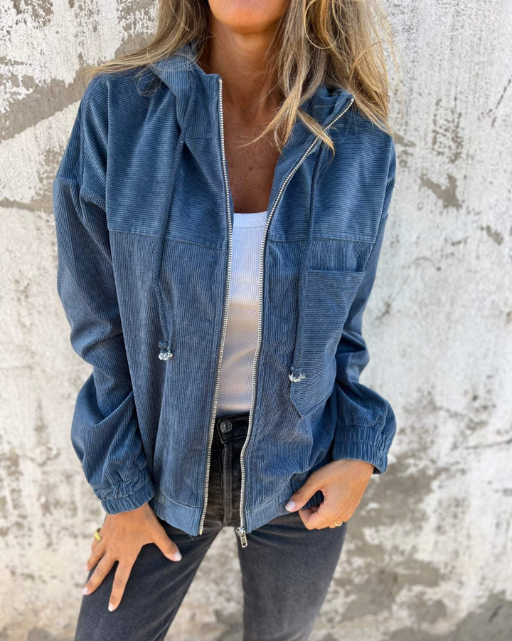 Agata | Veste en velours côtelé zippée