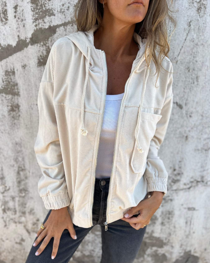 Agata | Veste en velours côtelé zippée