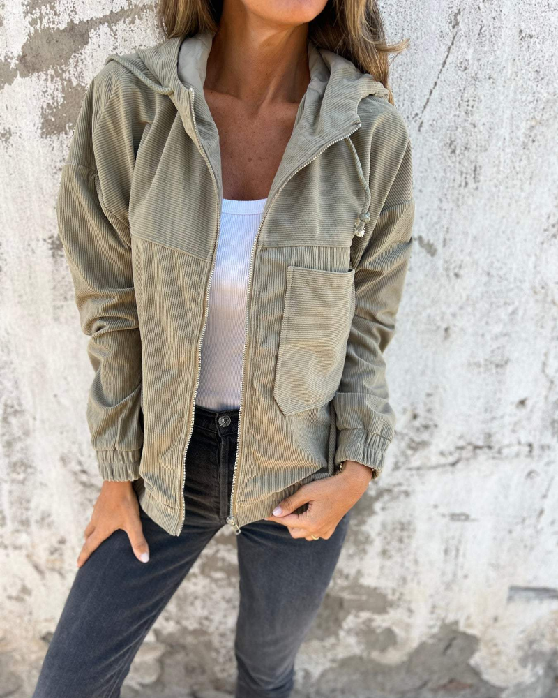 Agata | Veste en velours côtelé zippée