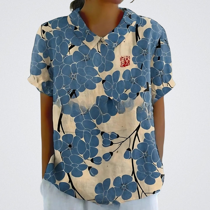 Valentine™ | Lina - Floral Linen Blouse