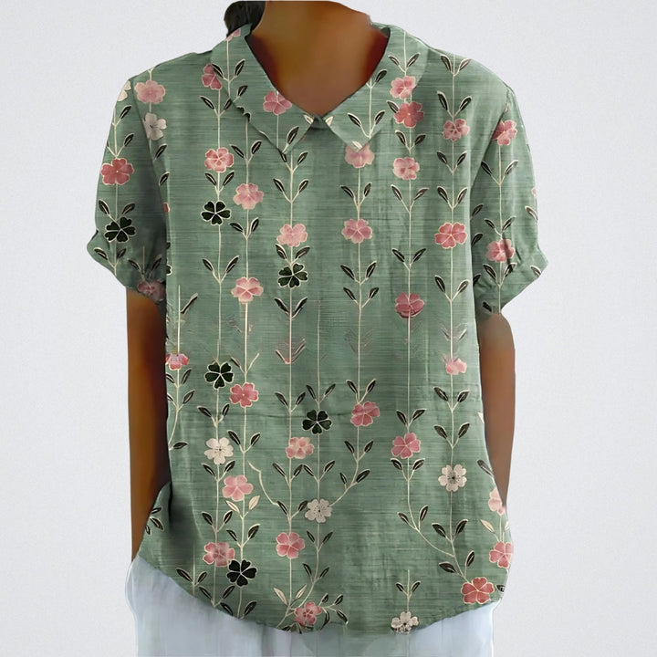 Valentine™ | Lina - Floral Linen Blouse