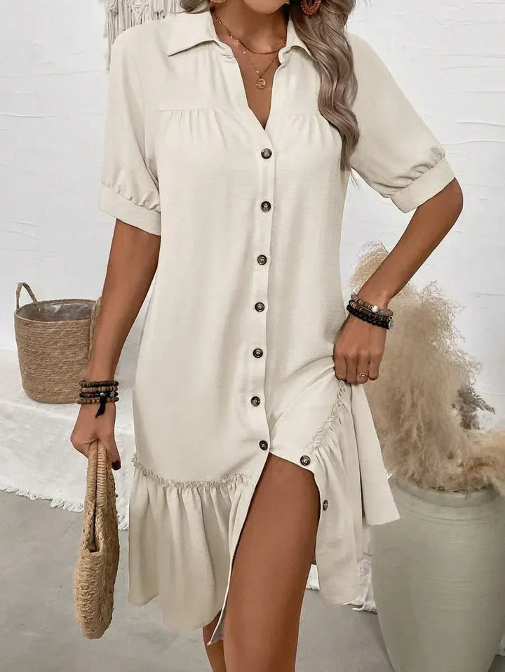Aliyah – Robe à Volants avec Boutons