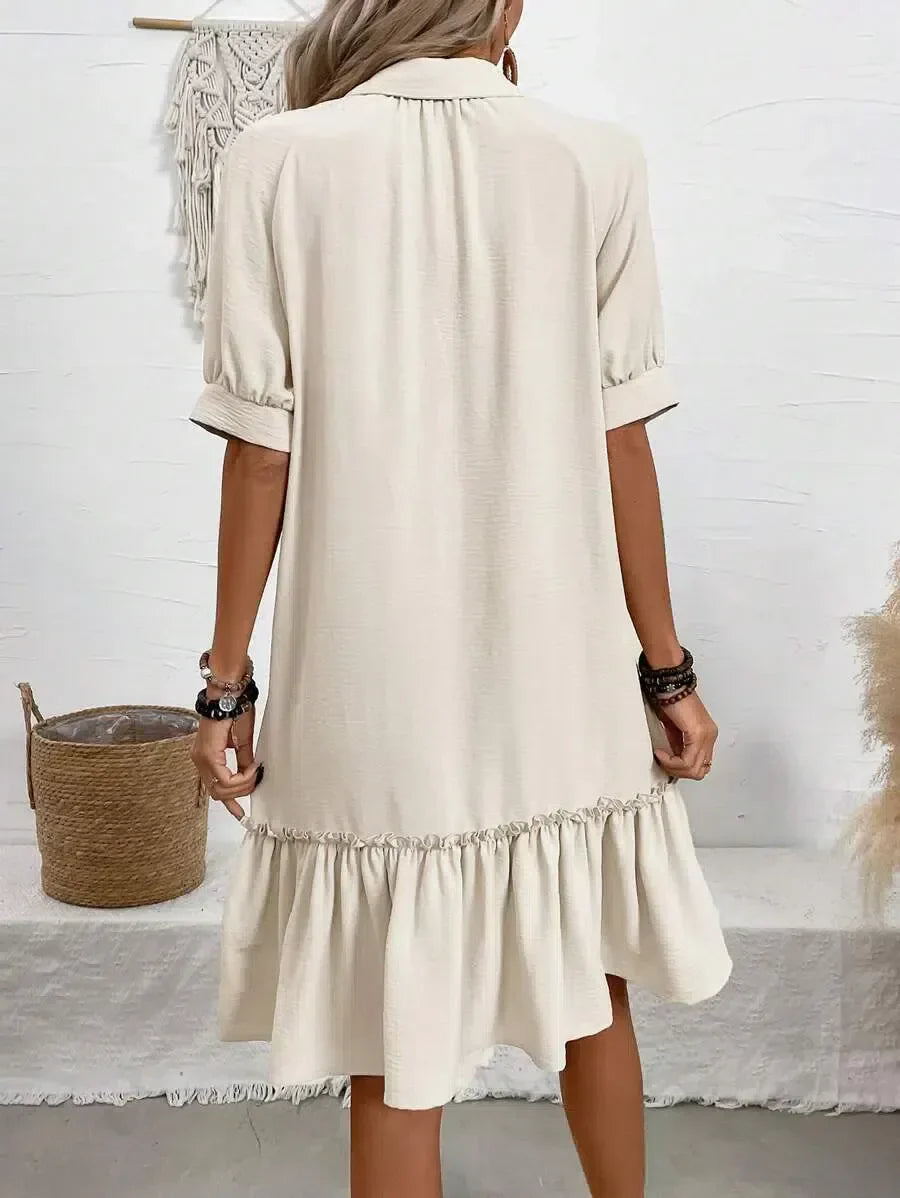 Aliyah – Robe à Volants avec Boutons