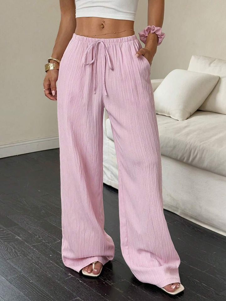 Flirla Casual | Pantalons Amples Unis Polyvalents