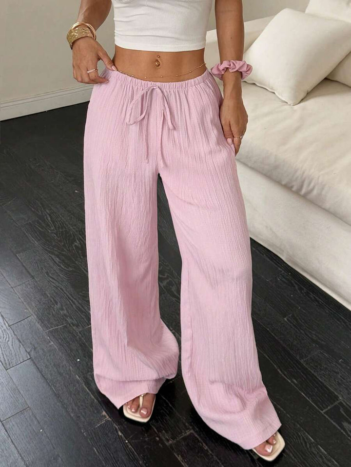 Flirla Casual | Pantalons Amples Unis Polyvalents