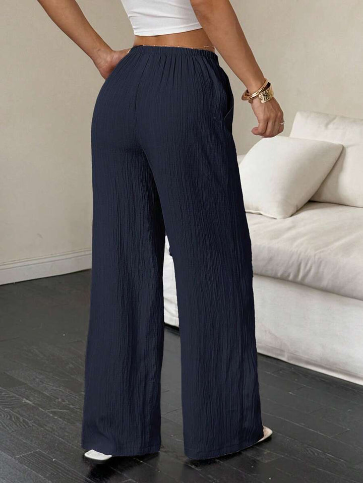 Flirla Casual | Pantalons Amples Unis Polyvalents