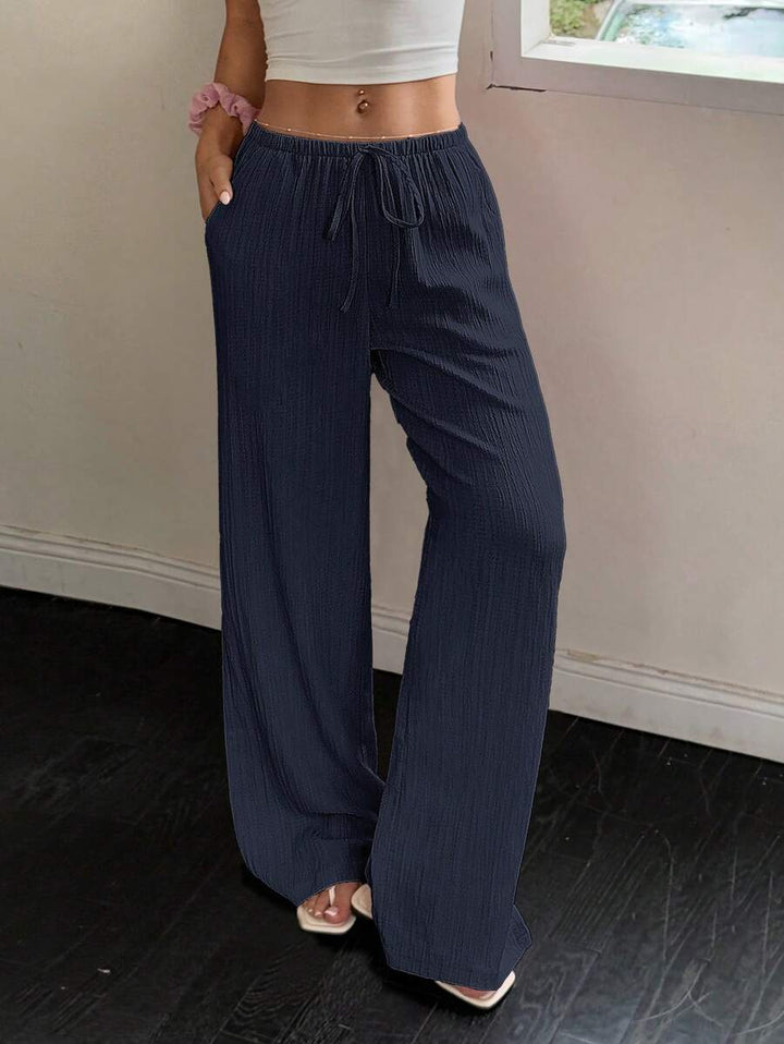 Flirla Casual | Pantalons Amples Unis Polyvalents