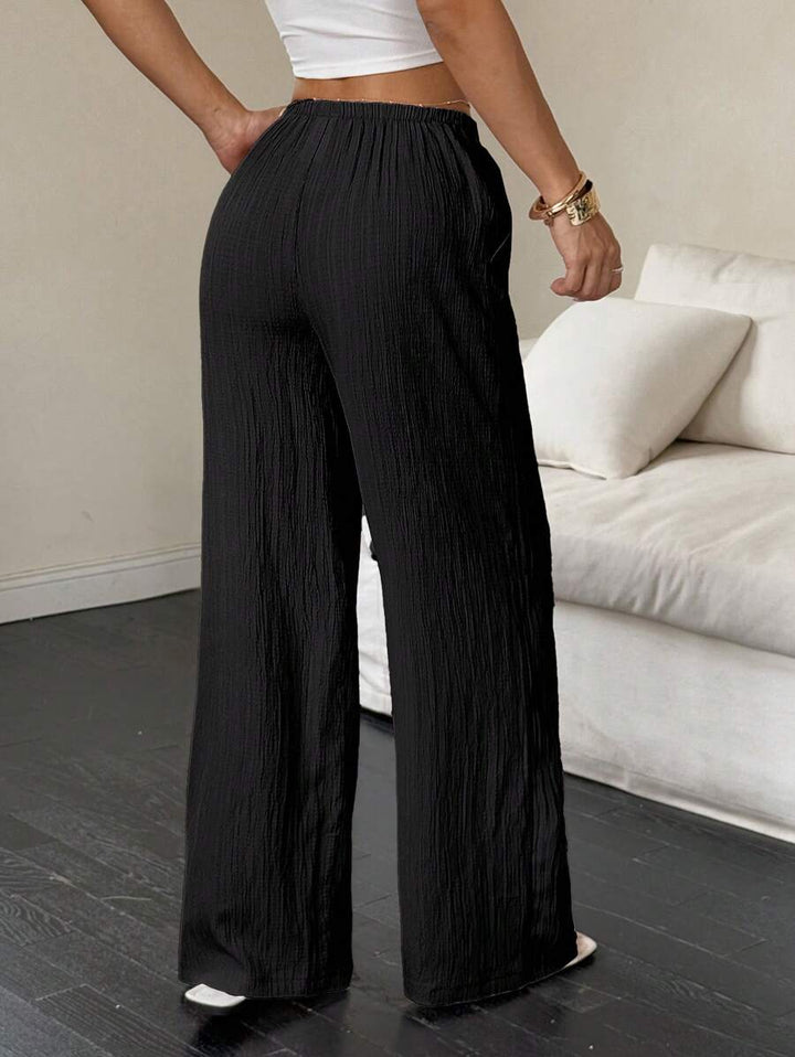 Flirla Casual | Pantalons Amples Unis Polyvalents
