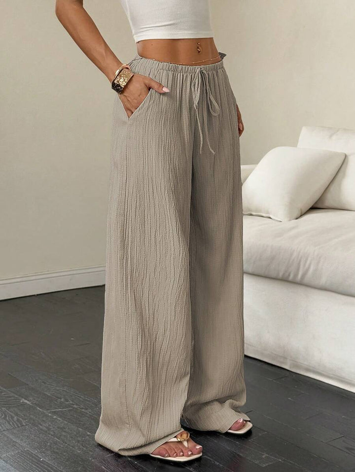 Flirla Casual | Pantalons Amples Unis Polyvalents