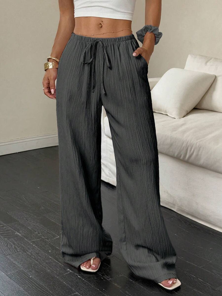 Flirla Casual | Pantalons Amples Unis Polyvalents