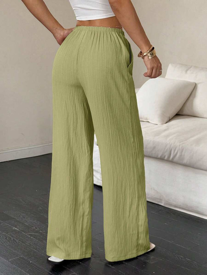 Flirla Casual | Pantalons Amples Unis Polyvalents