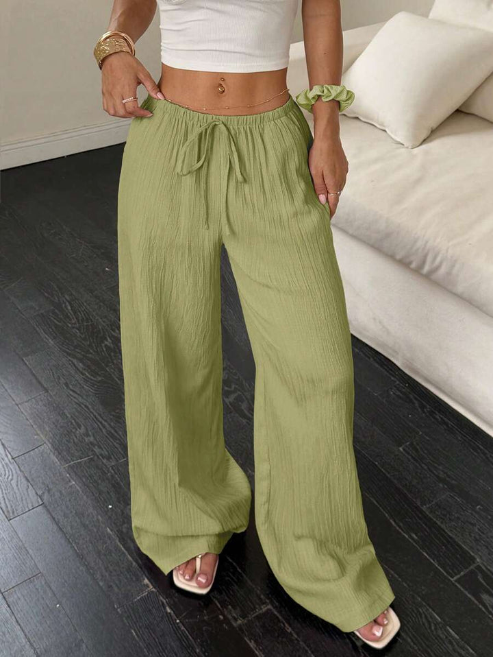 Flirla Casual | Pantalons Amples Unis Polyvalents