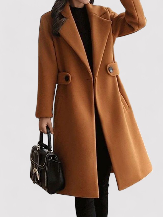 Elise | Manteau d'hiver en laine avec ceinture
