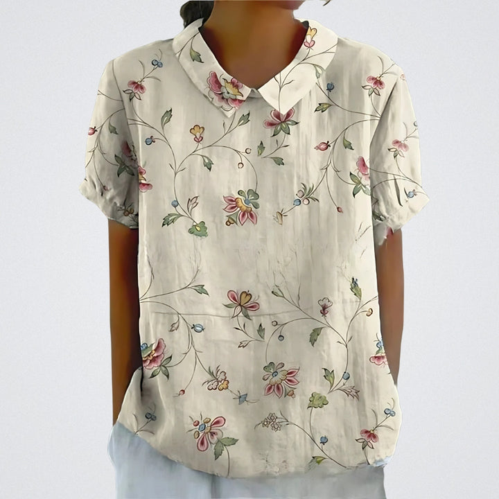 Valentine™ | Lina - Floral Linen Blouse