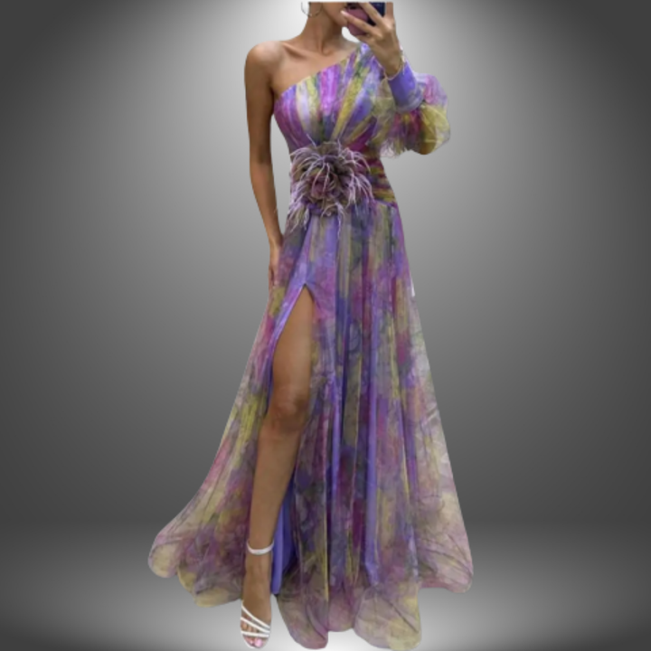 Addison | Robe Maxi Fleurie Éclatante à Une Épaule