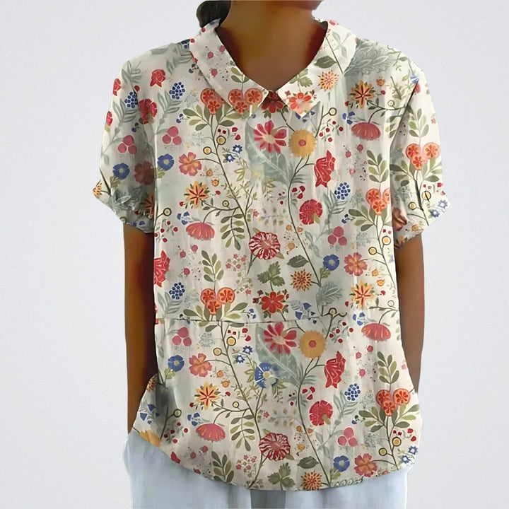 Valentine™ | Lina - Floral Linen Blouse