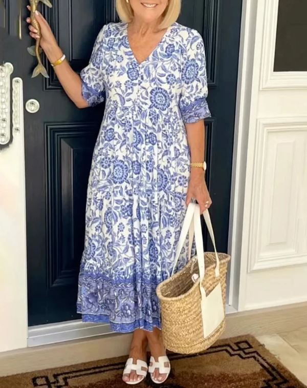 Boho Chic V-Neck Dress