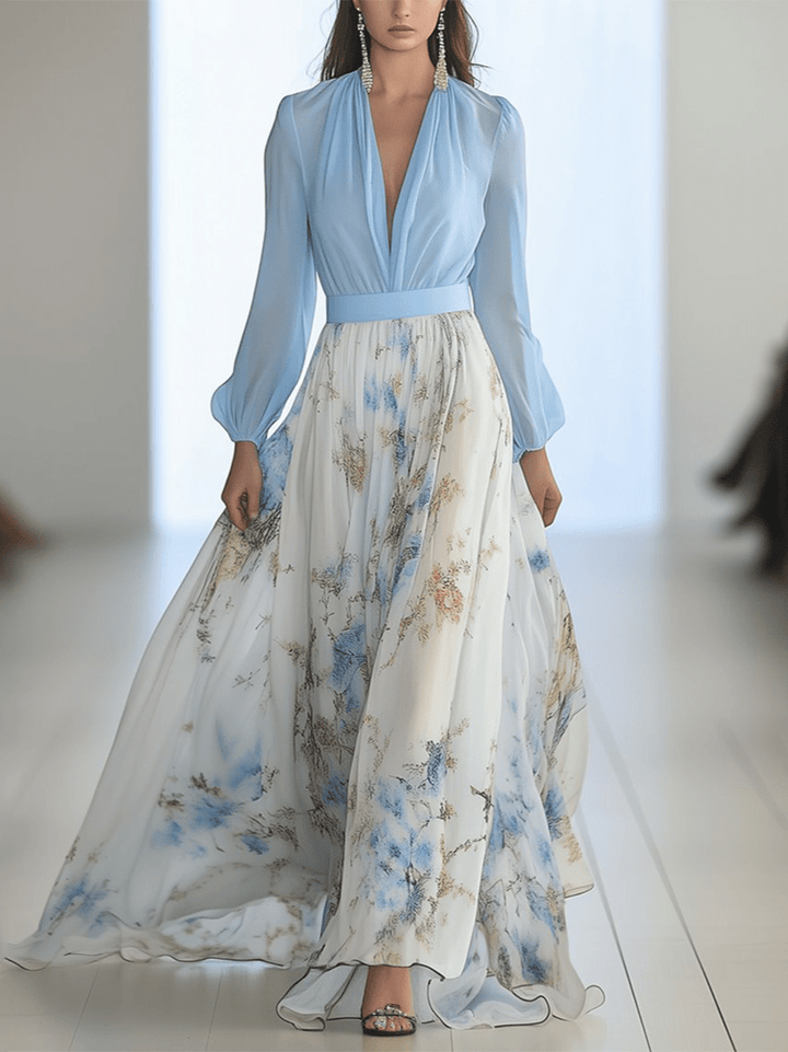 Amina | Long Dress with Floral Print