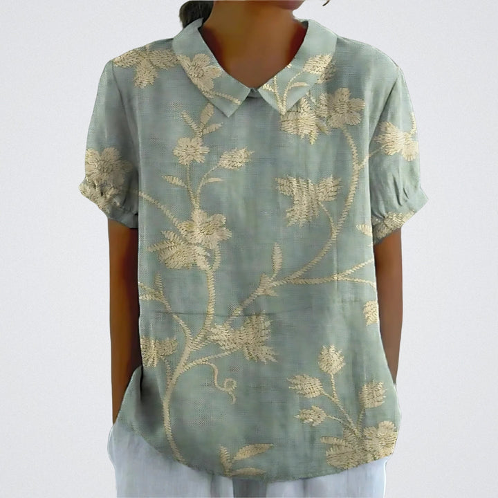 Valentine™ | Lina - Floral Linen Blouse
