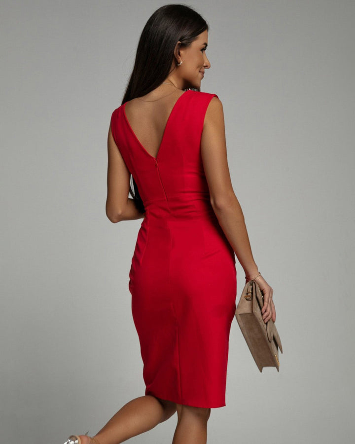Taylor | Robe cintrée avec décolleté en V et fente