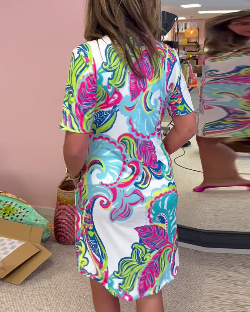 Emery | Slim-fit printed dress
